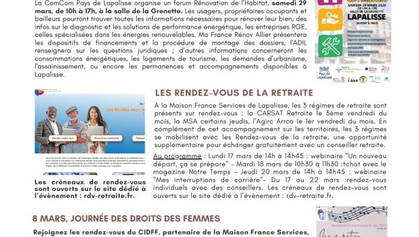 Lettre d'informations 2025 - N°18 Maison France Services Pays de Lapalisse